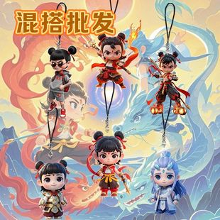 哪吒魔童闹海周边可爱电影装 饰书包挂件亚克力手机链礼物