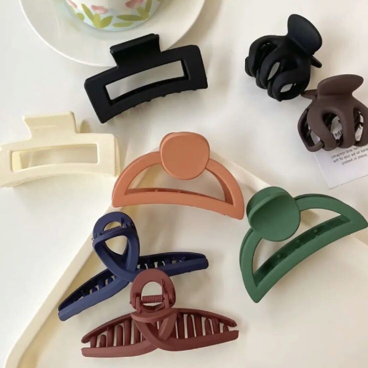 【1个】亚克力磨砂抓夹大号发抓南瓜夹高马尾抓卡鲨鱼夹居家日用