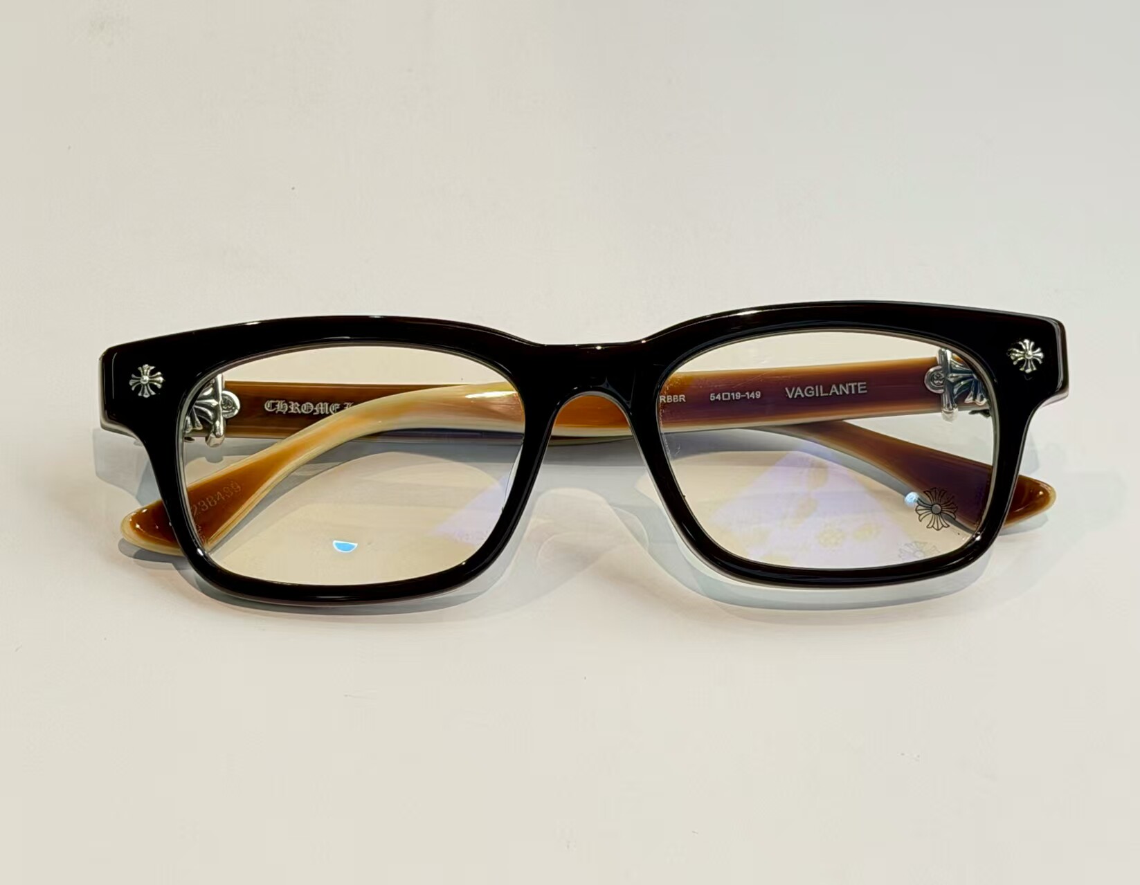 美潮眼镜925银十字花配饰欧豪同款男女近视镜可配度数防蓝光镜片