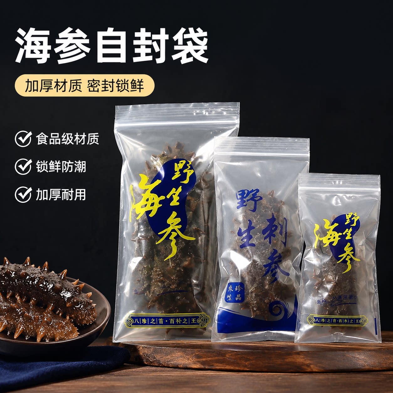 海参包装袋单个装即食独立包装真空密封透明小袋子特产干货自封袋