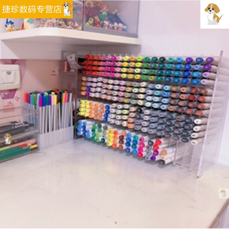 马克笔收纳架组装展示架黑色笔多格笔座笔筒置物架高品质办公室