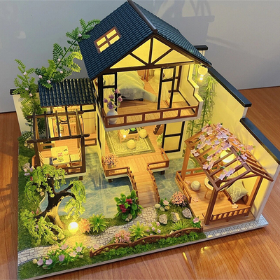 中国风diy小屋竹溪水苑手工别墅