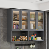 实木厨房壁橱阳台挂柜简约式 挂墙储物柜浴室玻璃门吊柜墙壁柜顶柜