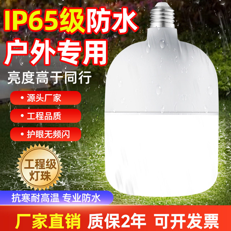 户外防水庭院灯泡led超亮节能220v大功率e27螺口阳台露天照明路灯 - 实物图