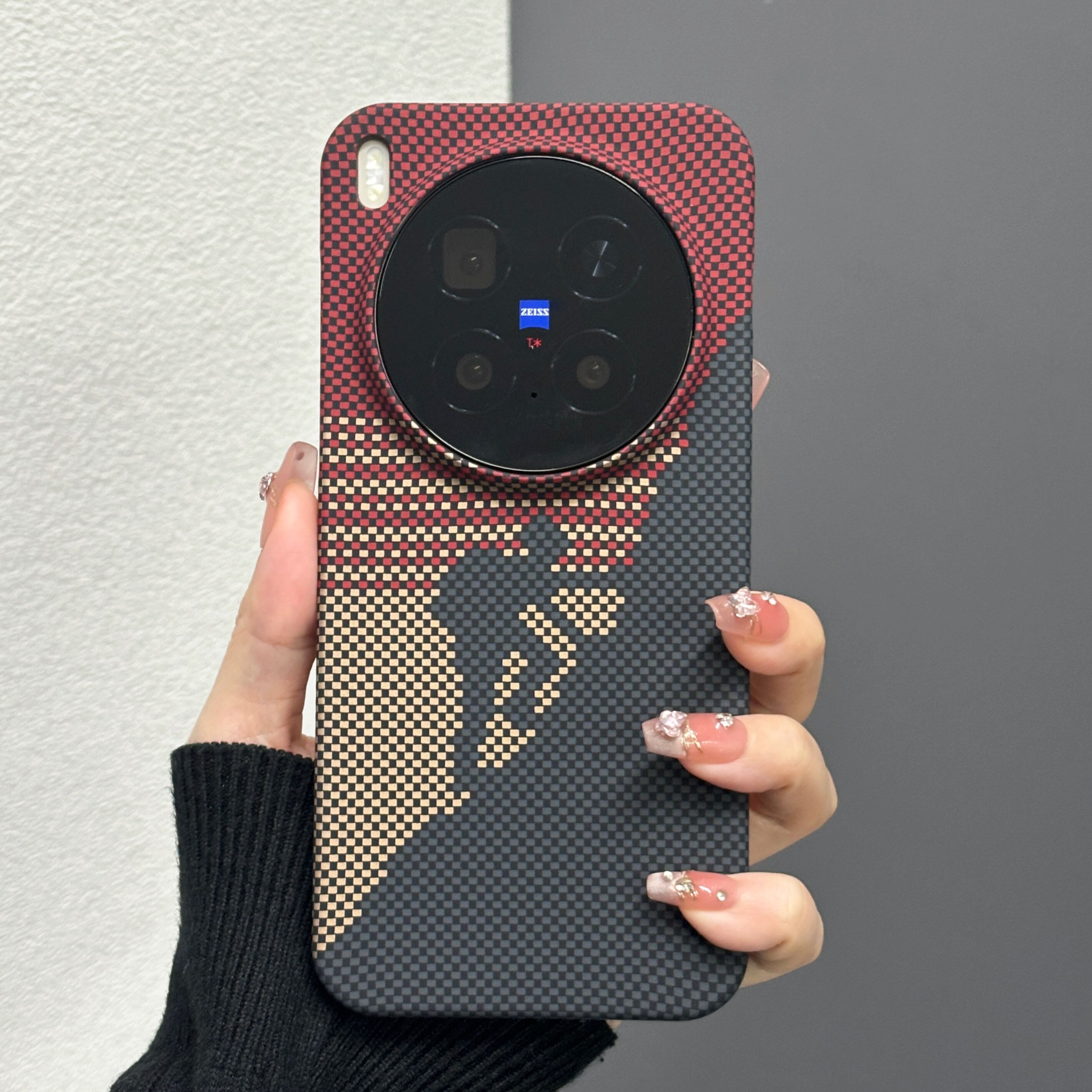 半包碳纤维纹手机壳高级感