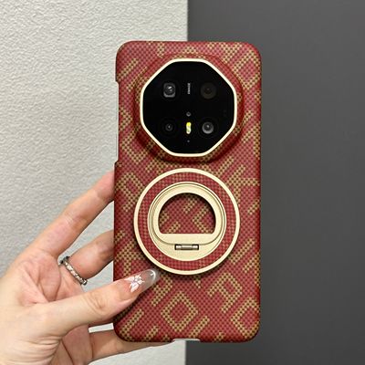 碳纤维纹手机壳磁吸旋转支架