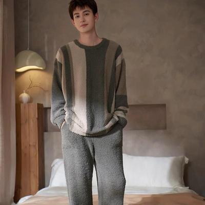 2025年新款冬季半边绒睡衣套装