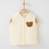 婴儿马甲春秋三层保暖1 2岁宝宝背心a类纯棉加厚贴身居家儿童内搭