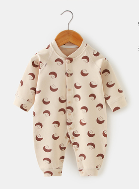 婴儿连体衣春秋款新生儿舒绒宝宝衣服外出服哈衣男女儿童初早秋装