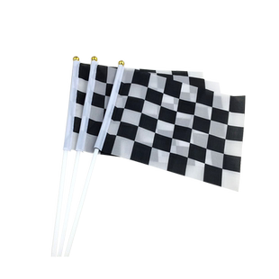 F1赛车信号旗帜手摇旗定做黑白格子赛道终点指挥旗发令旗6号7号手持小旗子比赛方格发车旗手挥旗装饰旗定制