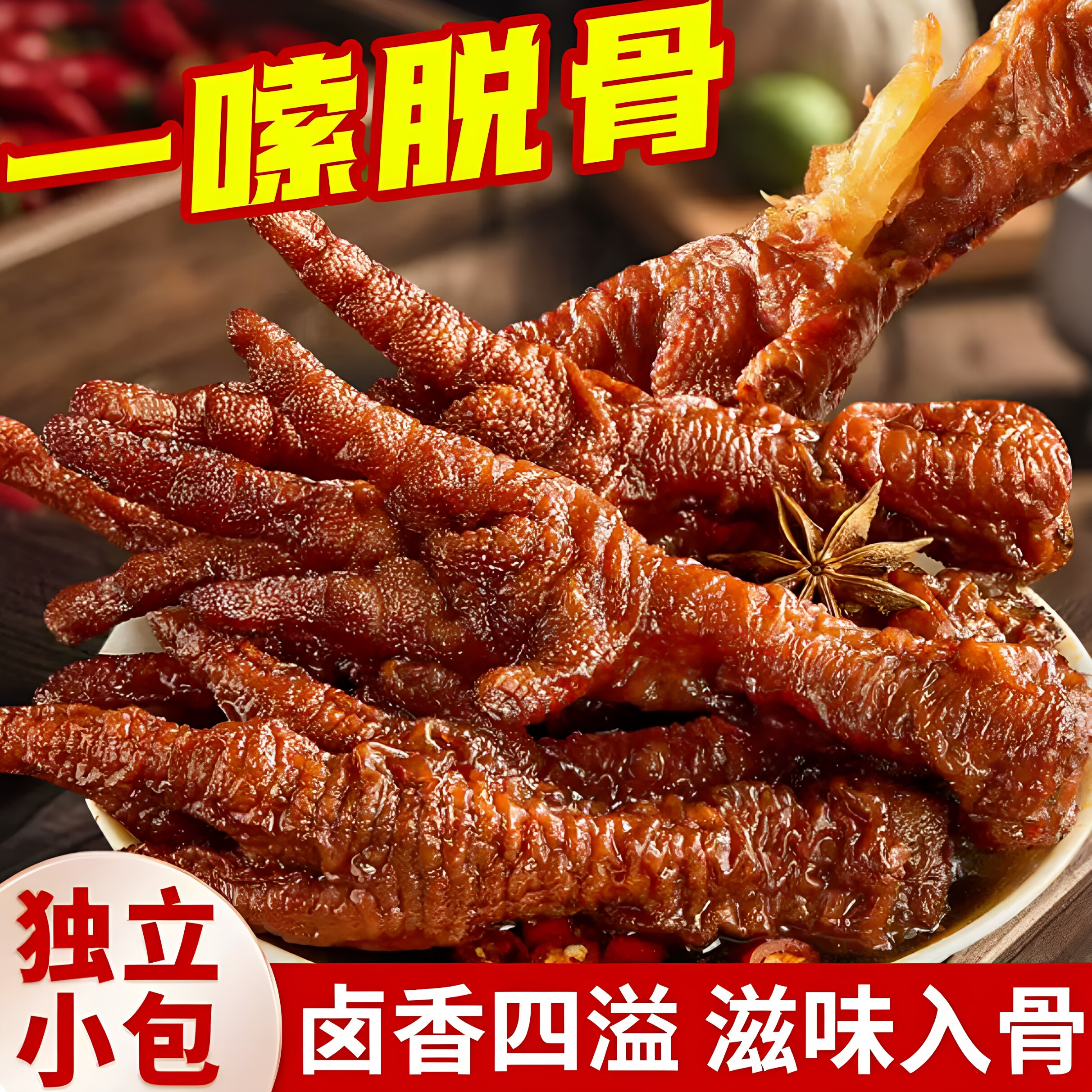 虎皮凤爪五香卤鸡爪耙鸡脚虎皮鸡爪即食麻辣烫火锅冒菜螺蛳粉搭档