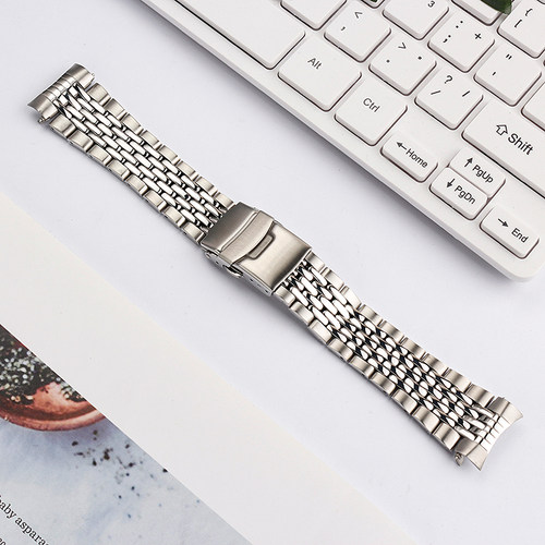 表带男七珠钢带g适用于SEIKO精工5号/浪琴名匠不锈钢表带配件22mm