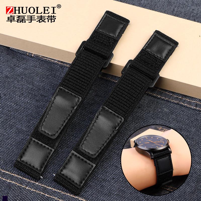 魔术贴加长尼龙手表带运动透u气快拆22mm男适配华米华为小米color