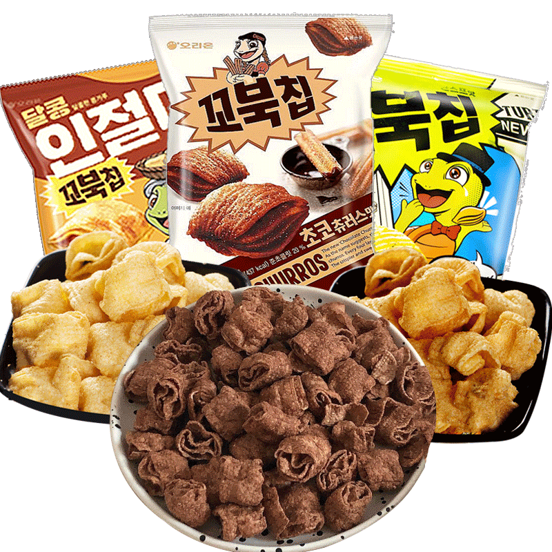 韩国进口好丽友乌龟玉米酥sun太阳片浪里个浪巧克力味膨化零食