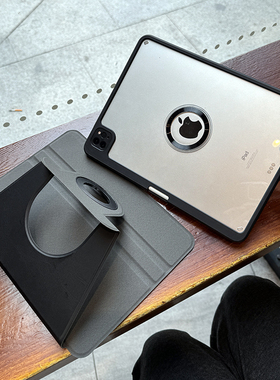 730磁吸适用苹果2024ipadpro保护套air6带笔槽10代亚克力书本9.7平板10.2电脑2018透明12.9防弯4壳硅胶5包边3