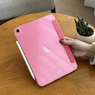 适用苹果ipad11代a16保护套平板电脑10代10.9皮套防弯透明一体式磁吸拆分亚克力保护壳y折三折无笔槽壳子全包