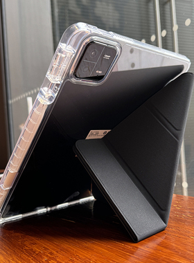3+y支撑适用小米平板7保护套红米RedmiPad12.1一体式6spro旋转笔槽亚克力透明硬壳防弯防摔全包边电脑三折型
