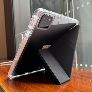 3+y支撑适用小米平板7保护套红米RedmiPad12.1一体式6spro旋转笔槽亚克力透明硬壳防弯防摔全包边电脑三折型