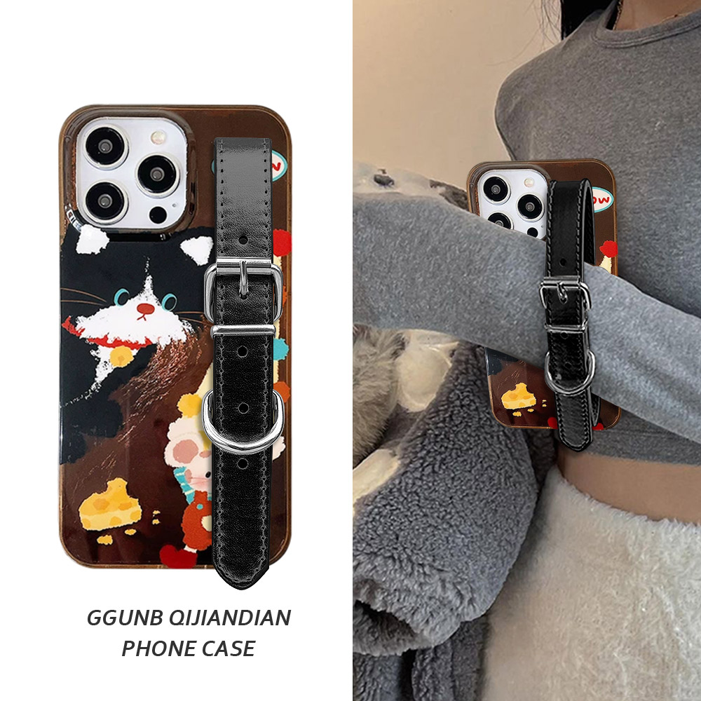 高圣诞帽老鼠黑猫适用OPPOReno13Pro手机壳12/11高级10保护套9简约reno8小众7防摔6/5个性k11软a97潮