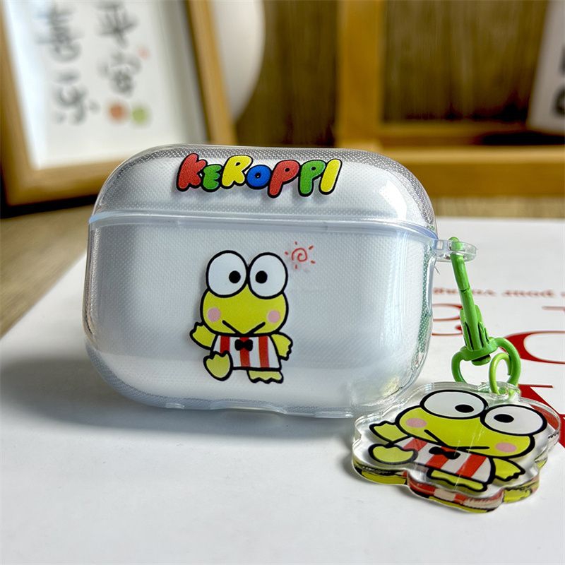 条纹领结青蛙适用小米3pro降噪耳机保护套透明红米Buds5/4/3蓝牙保护壳buds4pro软air2SE降噪3耳机壳Dots3