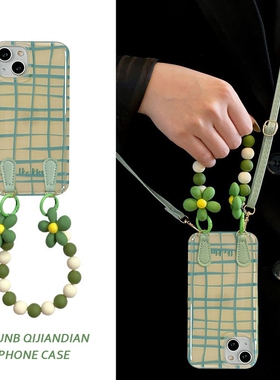 不规则绿格纹适用OPPOReno13Pro手机壳12/11高级10保护套9简约reno8小众7防摔6/5个性k11软a97潮