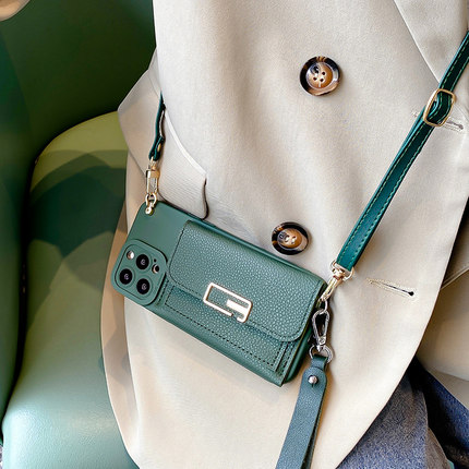 简约创意斜挎零钱卡包适用小米14pro手机壳红米k50/k40/30斜挎绳13/1211/10s红米note11pro软壳note10/9/8女