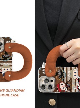 棕白条纹两只布拉拉兔子棕棉腕带适用小米15Pro手机壳14高级k80个性k70简约k60小众13保护套12红米note14/11