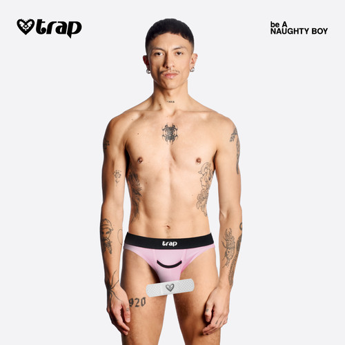 Trap「酷动」系列男式日常低腰U型小兜三角内裤-boy粉