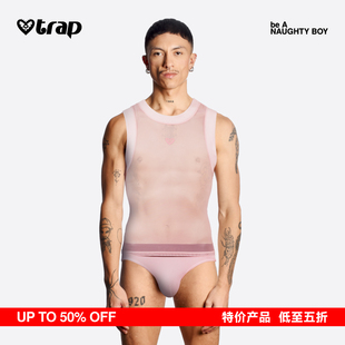 背 Trap「酷动」系列男式 真丝无袖 全棉 boy粉 日常弹力修身