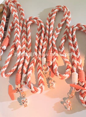 爆款百搭卡通可爱橙色小马手机挂件户外旅游防丢绳子编织斜跨长绳学生女款通用ccd相机便携侧肩结实耐用挂脖