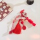 可拆卸通用ccd便携饰品 饰汽车钥匙扣韩系百搭女款 创意个性 红色流苏挂坠串珠编织绳手机壳挂件DIY手机链背包装