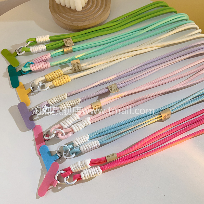 ins纯色编织尼龙手工斜跨长绳