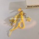 多功能ins风串珠手链星星手机挂件黄色编织绳钥匙扣可爱装 通用ccd便携包挂饰配件 饰应援周边包包挂件韩系女款