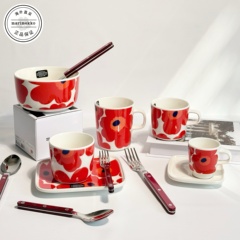 芬兰Marimekko玛莉美歌Unikko游霓可 红花 黑花 奶茶色 花米 波点