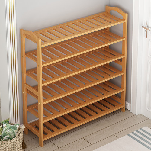 楠竹鞋架家用门口简易多层收纳柜
