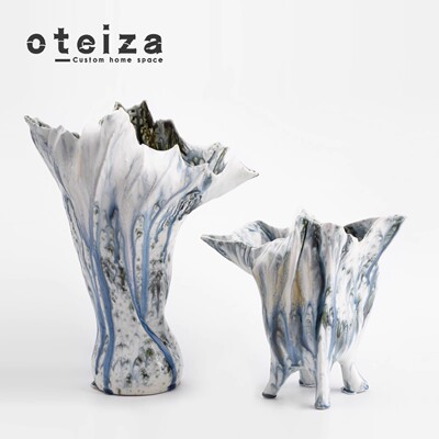 Oteiza现代简约手绘水墨艺术陶瓷花瓶摆设酒店民宿样板间花器摆件