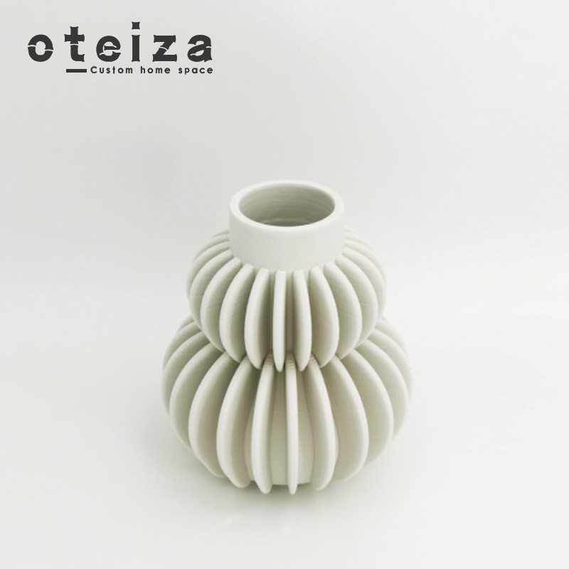 Oteiza简单的现代3D打印陶瓷花瓶模型房间客厅干插花桌子装饰装饰
