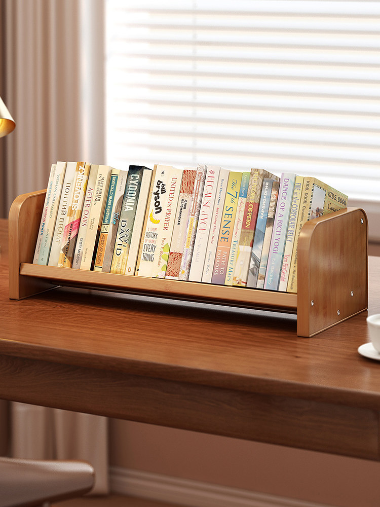书架桌面存储架实木简单垂直儿童之家小办公室学生书桌组织和存储