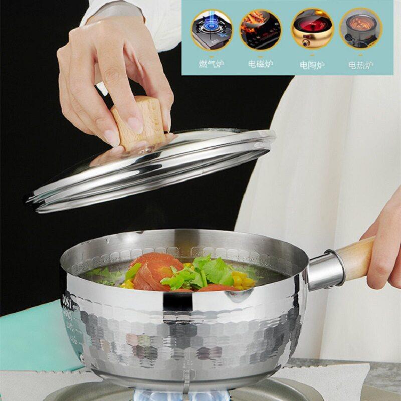 严锅选泡面佐致(收小日式雪平锅用汤锅不锈钢奶锅加厚家一人食锅
