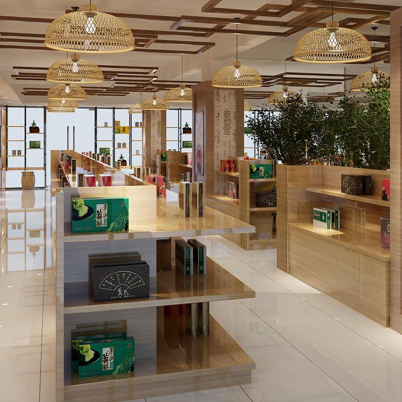烟酒展木柜整柜店设计茶叶佐致(收茄展示高档雪陈列柜香烟柜展示