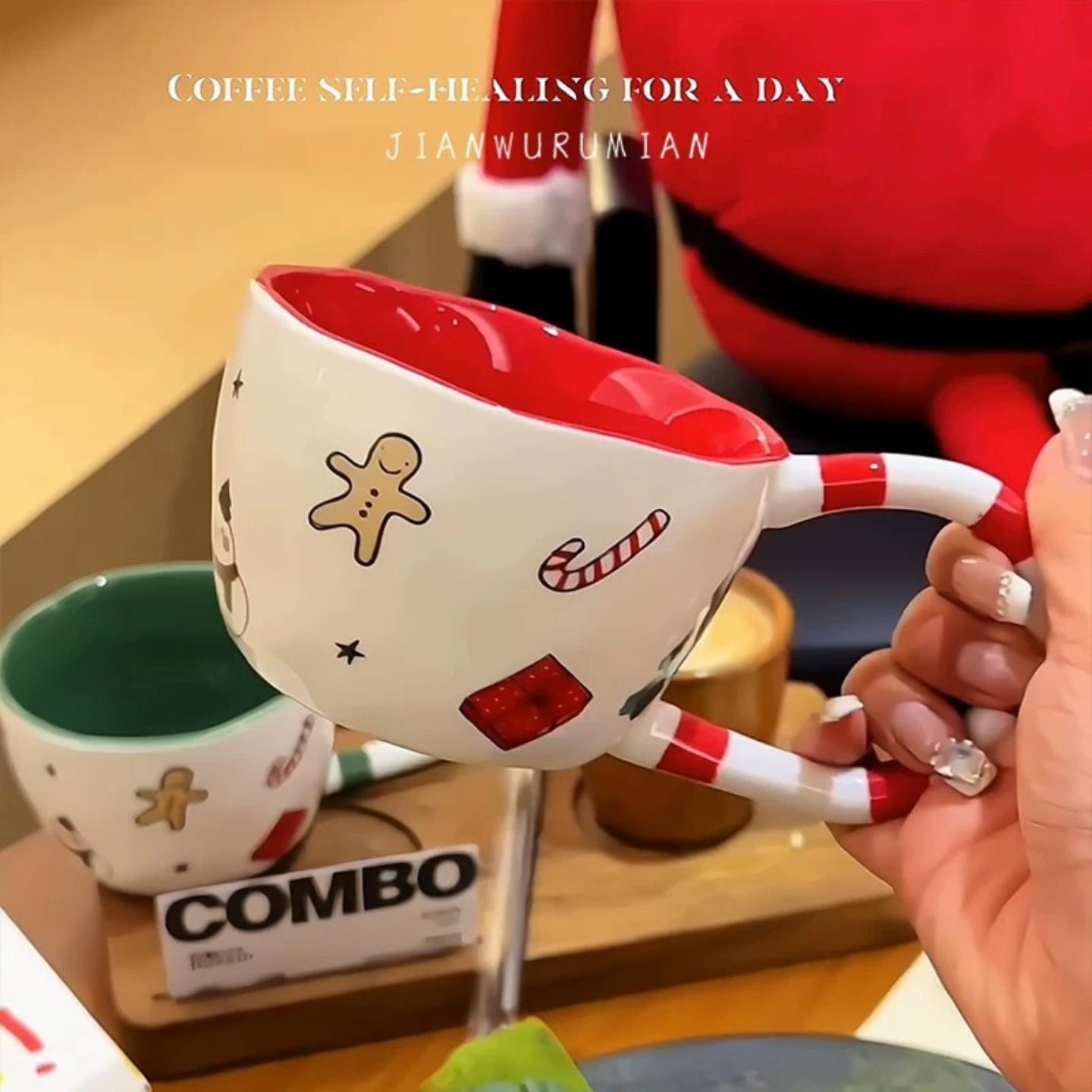 创意陶瓷卡通圣诞马克杯咖啡杯