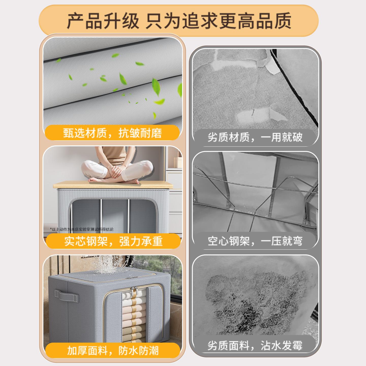 牛津收箱布装衣佐致(收服被子折叠储物纳盒器神百纳箱整理箱大容