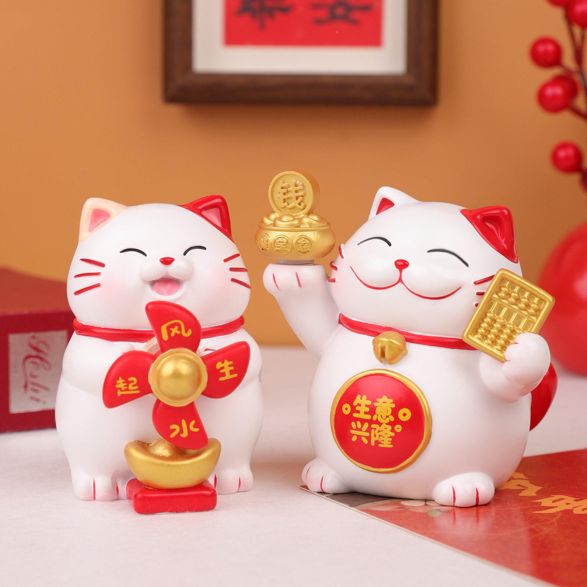 喜庆创可招财猫居客厅桌面装饰工爱艺品摆件家BJ0188意开业礼品景