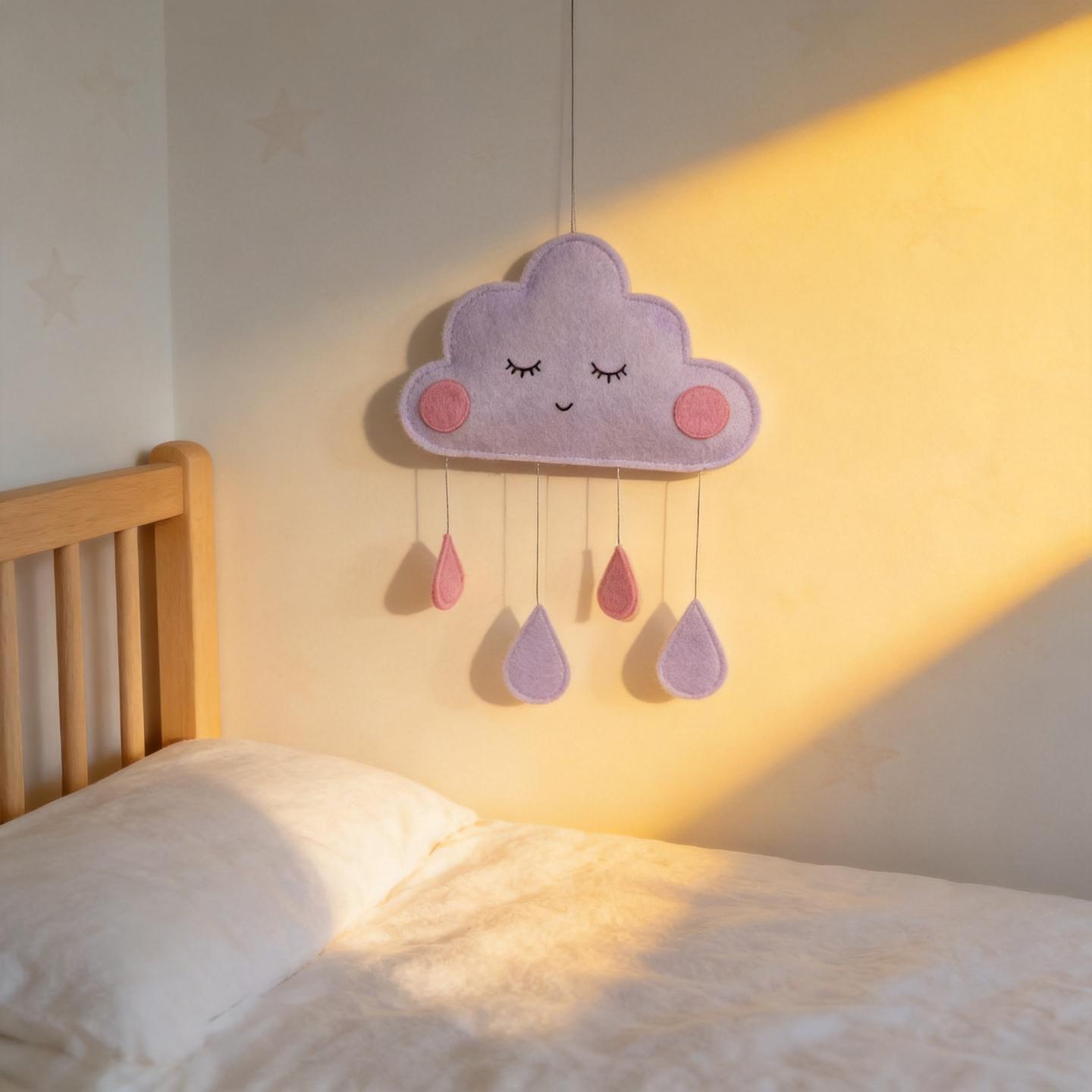 INS北欧云朵雨滴毛毡挂件儿童房