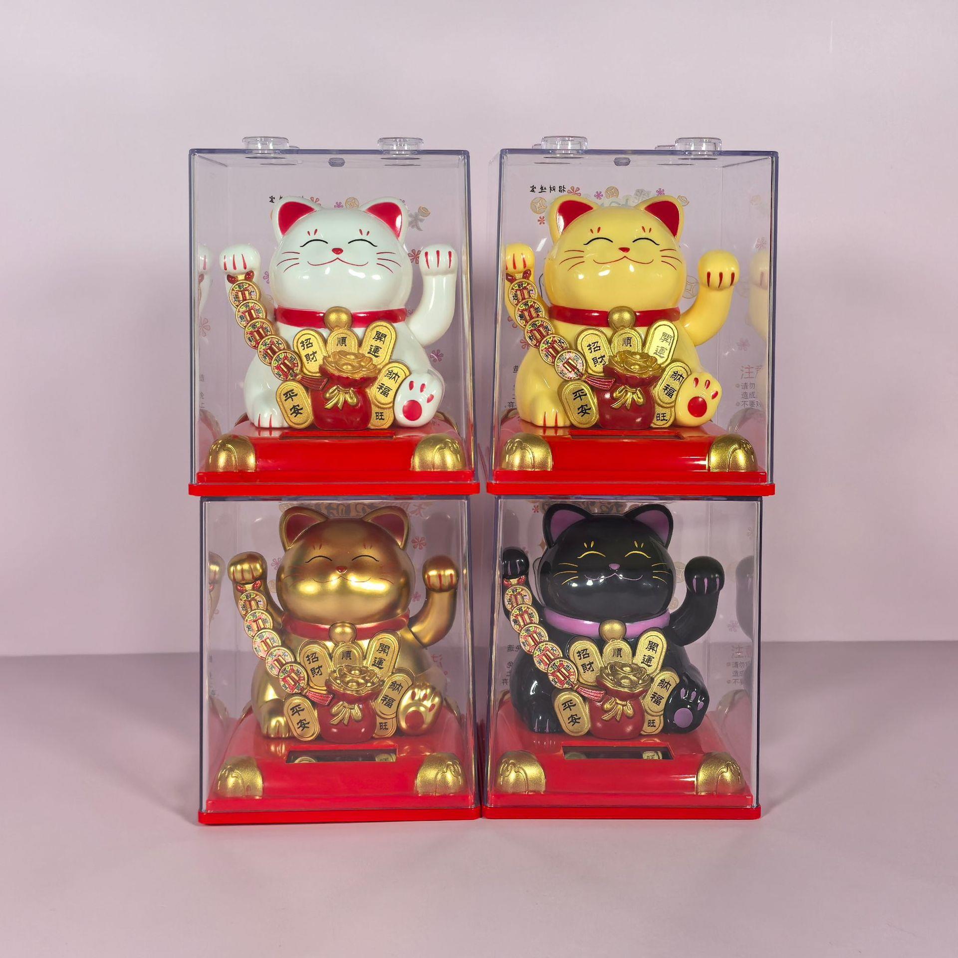 3.5寸猫招财件 太阳能自动摇摆手猫桌面汽车品601.602.装饰礼商铺
