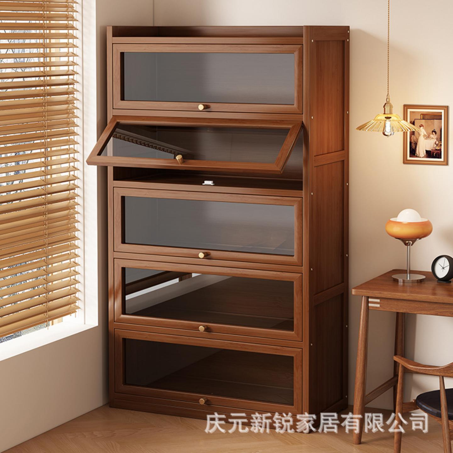 书架置物架落地书柜储物柜一体