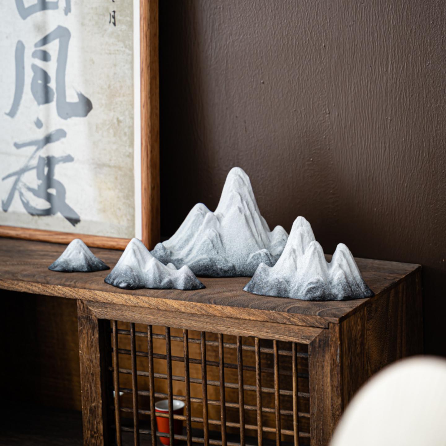 雪山小摆件创意微景观造景陶瓷