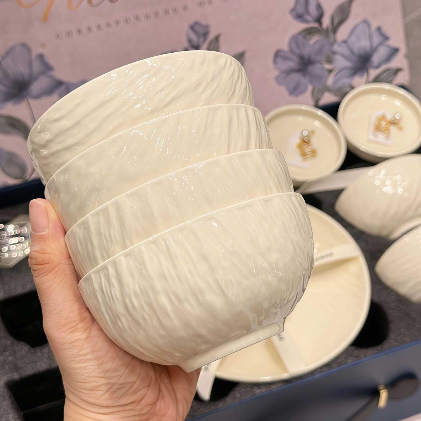 奶油风餐具陶瓷盘子菜盘家用西餐