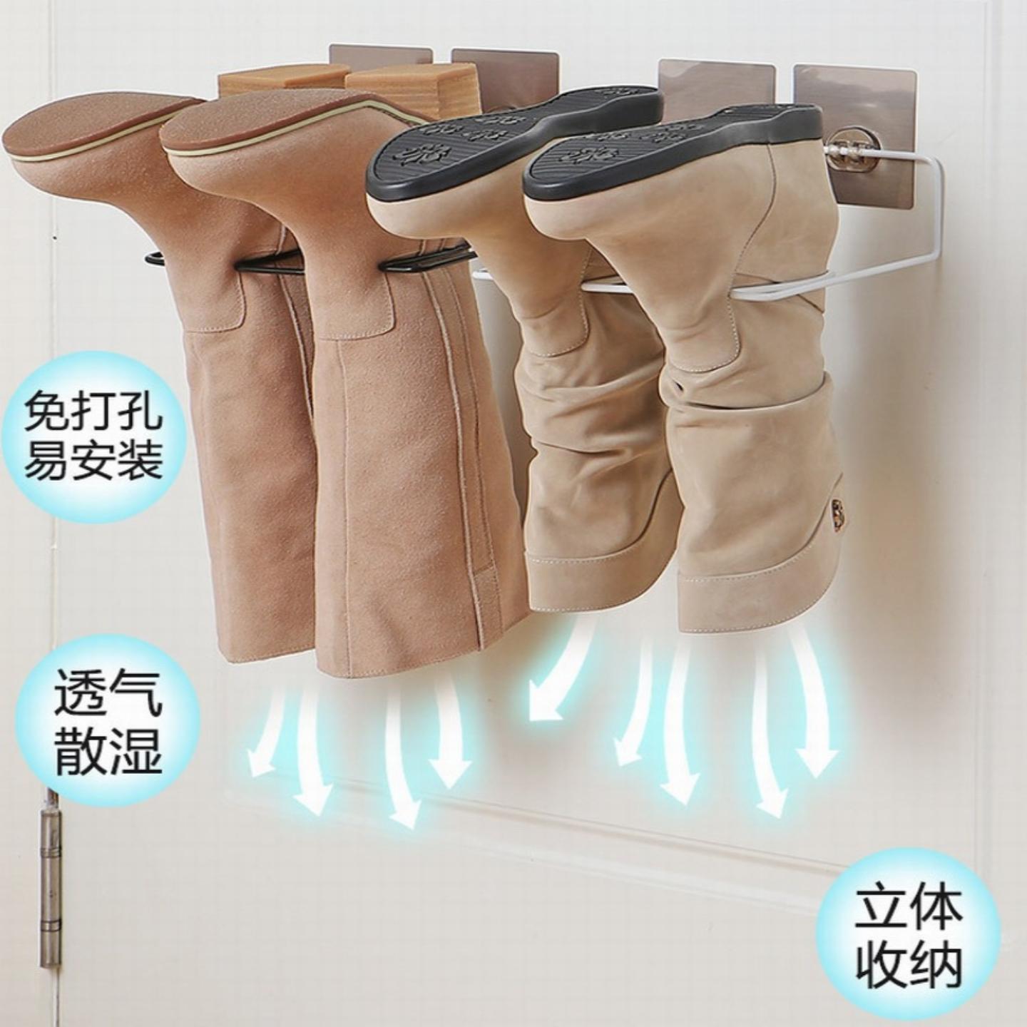 门上鞋架收纳架防盗门粘简易