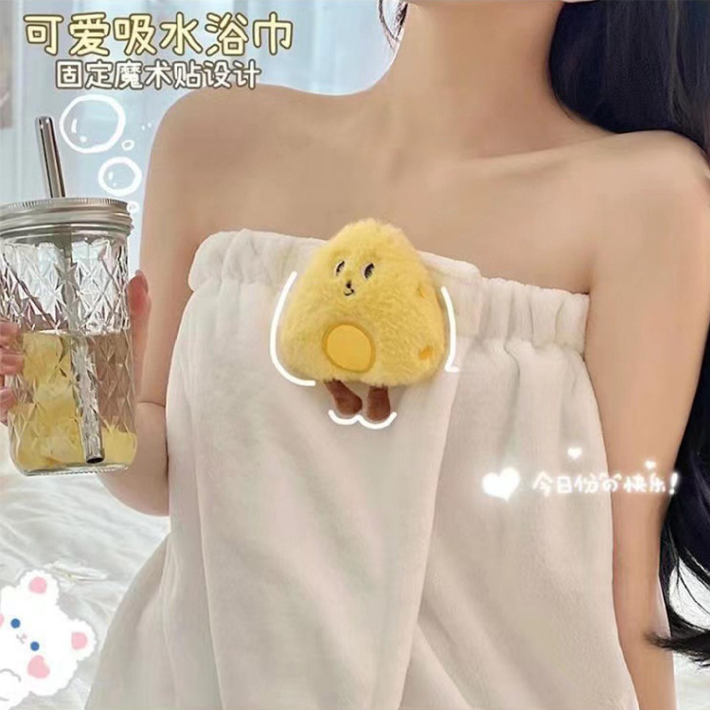 2025新款ins风动物卡通浴裙女式